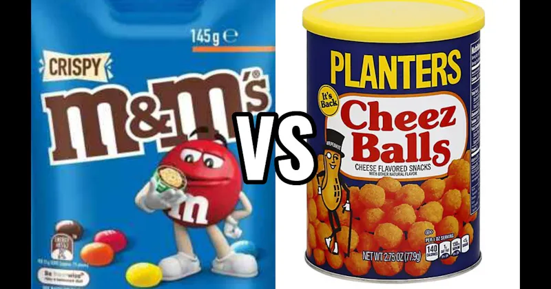 Crispy M&M’s vs. Planters Cheez Balls