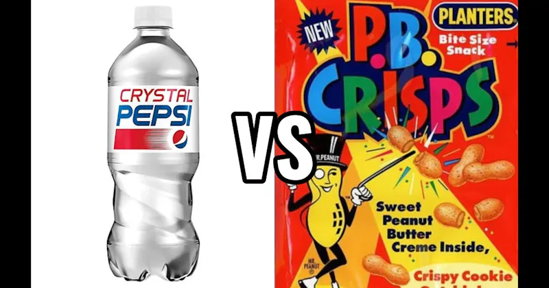 Crystal Pepsi vs. PB Crisps