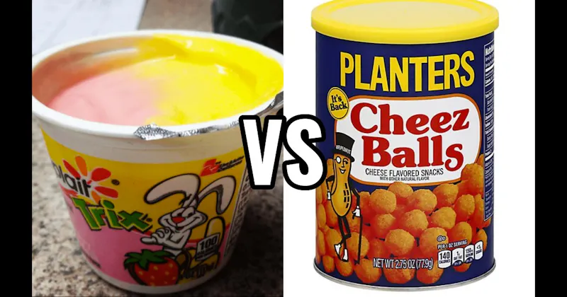 Planters Cheez Balls vs. Trix Yogurt