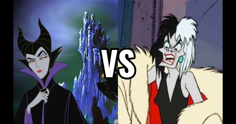 Cruella de Vil (101 Dalmatians) vs. Maleficent (Sleeping Beauty)