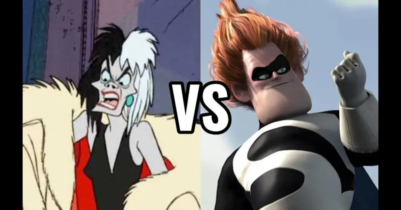Cruella de Vil (101 Dalmatians) vs. Syndrome (The Incredibles)