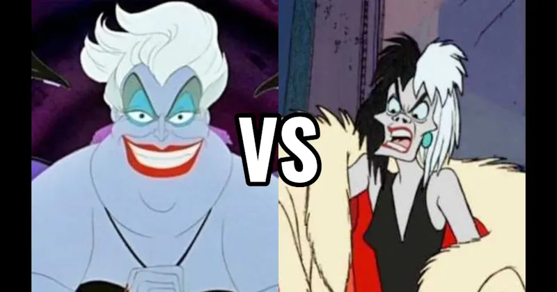 Cruella de Vil (101 Dalmatians) vs. Ursula (The Little Mermaid)