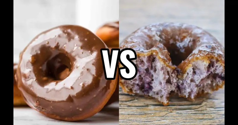 Blueberry Cake Donut vs. Chocolate Frosted Donut