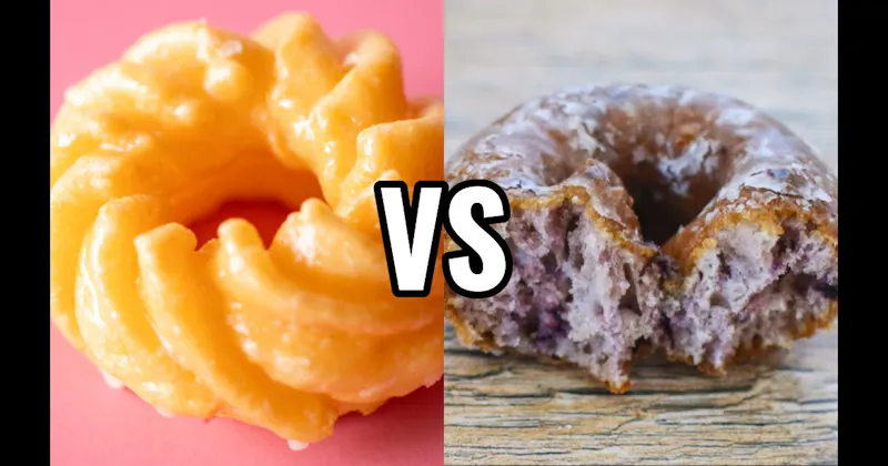 Blueberry Cake Donut vs. Cruller