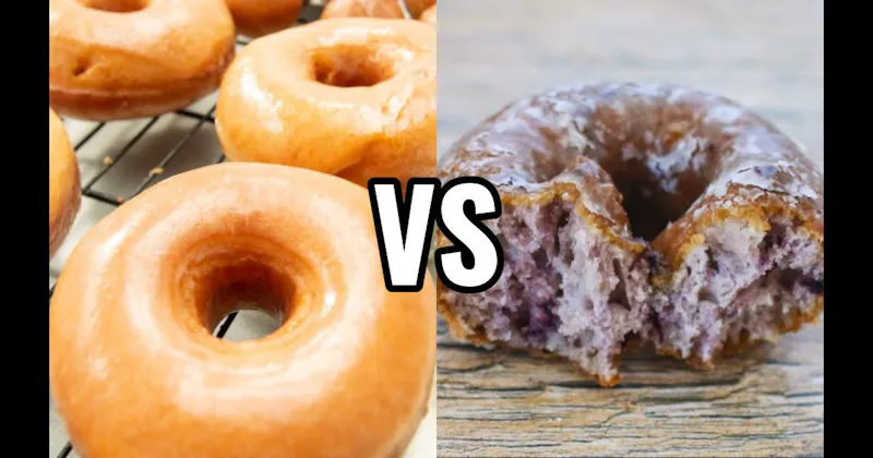 Blueberry Cake Donut vs. Glazed Donut