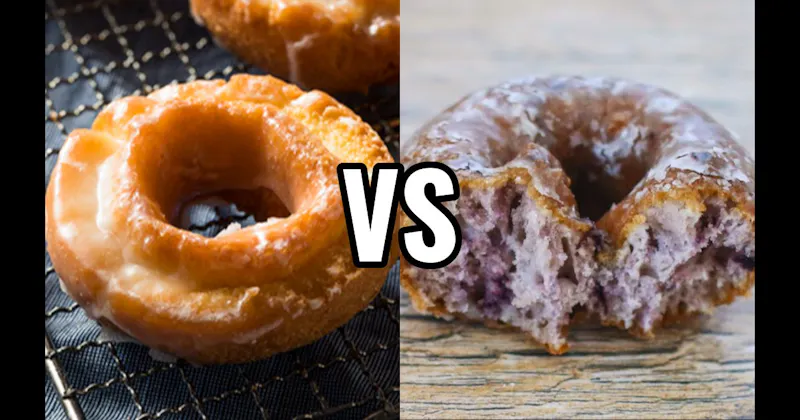 Blueberry Cake Donut vs. Old-Fashioned Donut