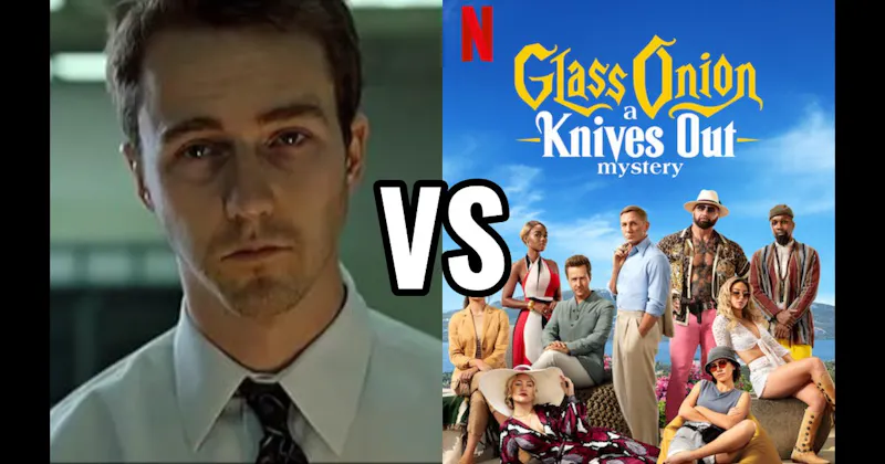 Miles Bron in 'Glass Onion' vs. The Narrator in 'Fight Club'