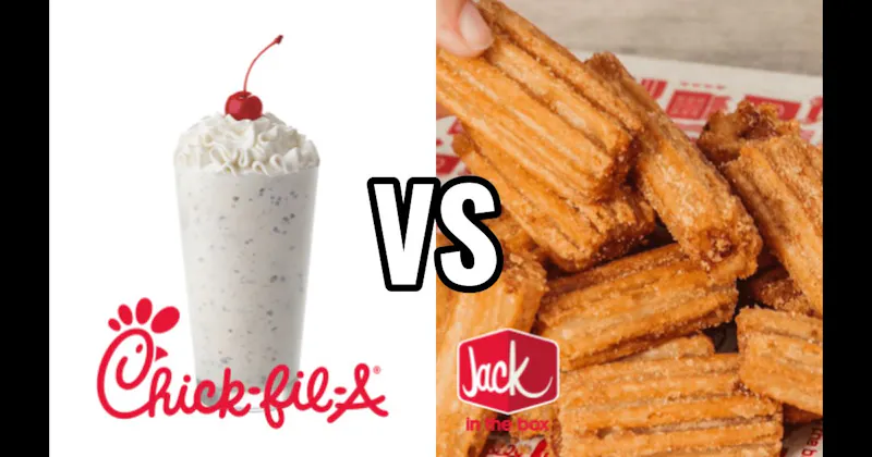 Chick-fil-A Cookies & Cream Milkshake vs. Jack in the Box Mini Churros
