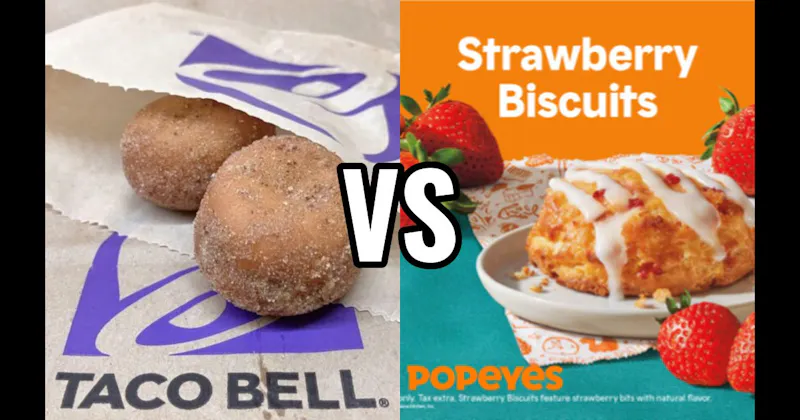 Popeyes Strawberry Biscuit vs. Taco Bell Cinnabon Delights