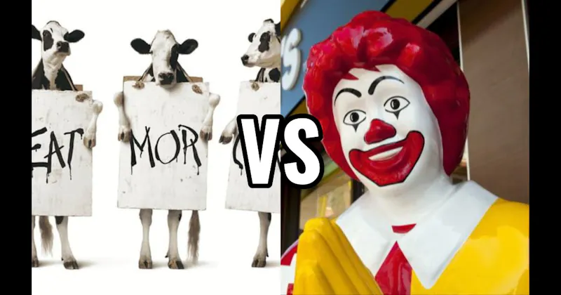 Cows (Chick-fil-a) vs. Ronald McDonald (McDonald’s)