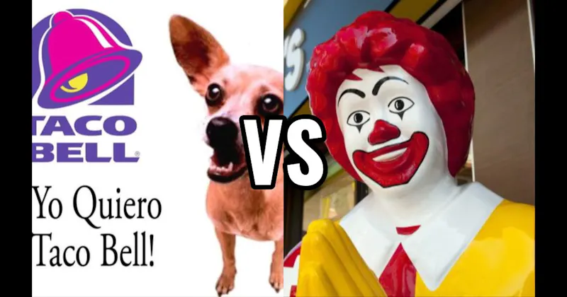 Ronald McDonald (McDonald’s) vs. Taco Bell Chihuahua (Taco Bell)