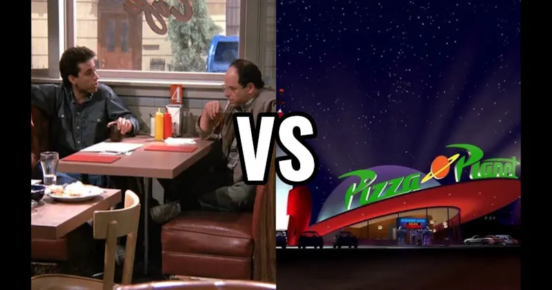 Monk’s Café (Seinfeld) vs. Pizza Planet (Toy Story)
