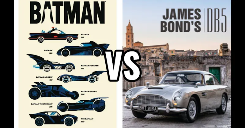 Aston Martin DB5 (James Bond) vs. Batmobile (Batman)