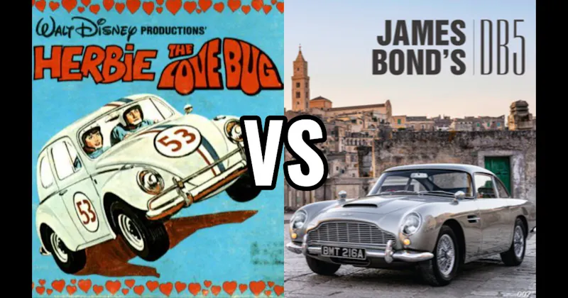 Aston Martin DB5 (James Bond) vs. Herbie (The Love Bug)