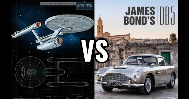 Aston Martin DB5 (James Bond) vs. USS Enterprise (Star Trek)
