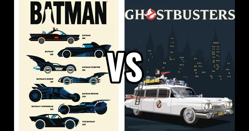 Batmobile (Batman) vs. Ecto-1 (Ghostbusters)