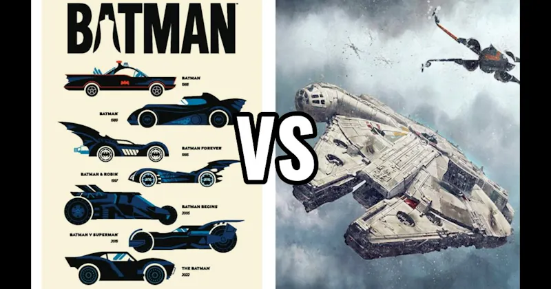 Batmobile (Batman) vs. Millennium Falcon (Star Wars)
