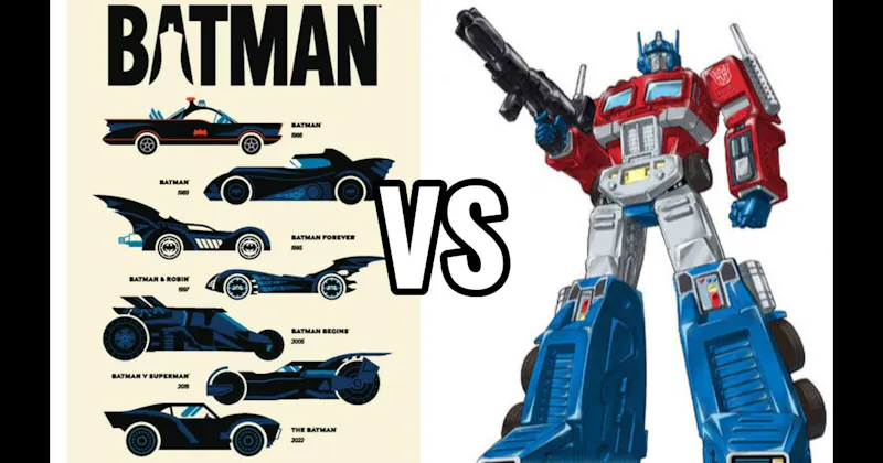 Batmobile (Batman) vs. Optimus Prime Truck (Transformers)