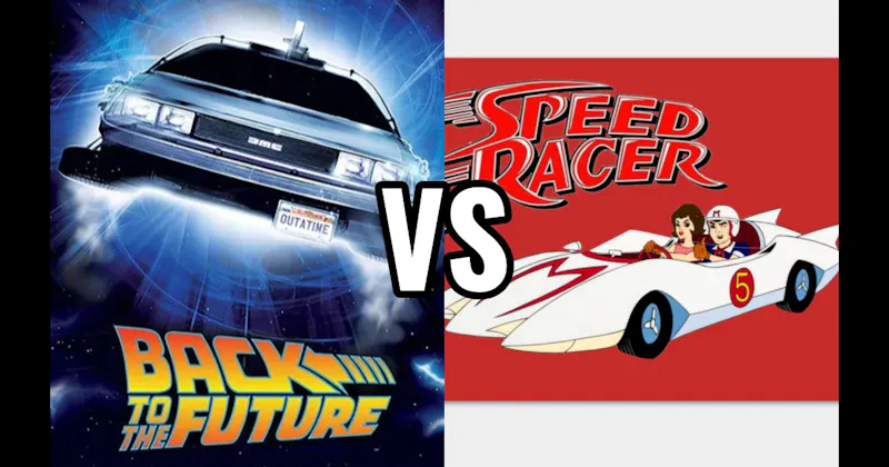 DeLorean Time Machine (Back to the Future) vs. Mach 5 (Speed Racer)