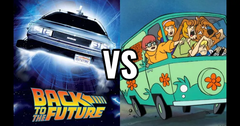 DeLorean Time Machine (Back to the Future) vs. Mystery Machine (Scooby-Doo)