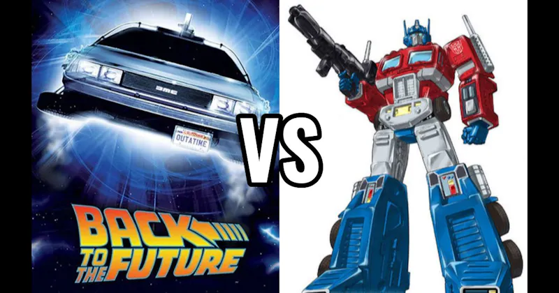 DeLorean Time Machine (Back to the Future) vs. Optimus Prime Truck (Transformers)