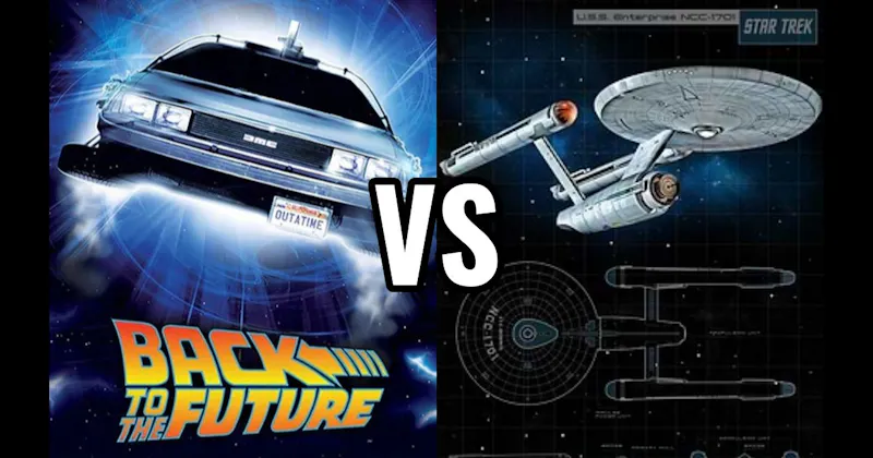 DeLorean Time Machine (Back to the Future) vs. USS Enterprise (Star Trek)