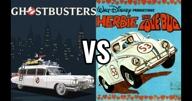 Ecto-1 (Ghostbusters) vs. Herbie (The Love Bug)
