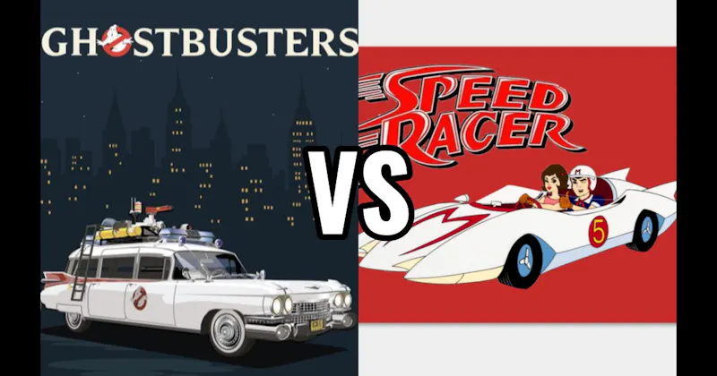 Ecto-1 (Ghostbusters) vs. Mach 5 (Speed Racer)