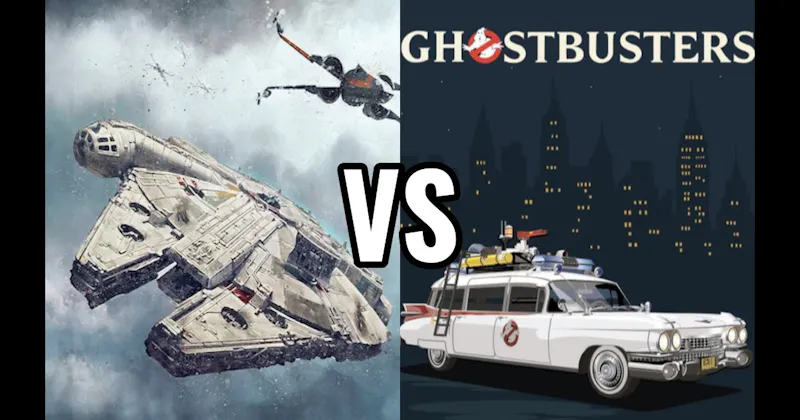 Ecto-1 (Ghostbusters) vs. Millennium Falcon (Star Wars)