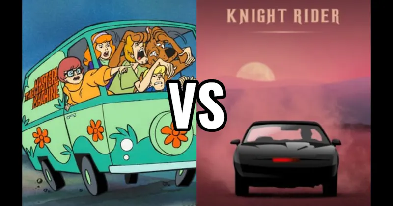 K.I.T.T. (Knight Rider) vs. Mystery Machine (Scooby-Doo)