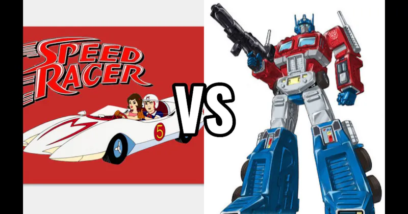 Mach 5 (Speed Racer) vs. Optimus Prime Truck (Transformers)