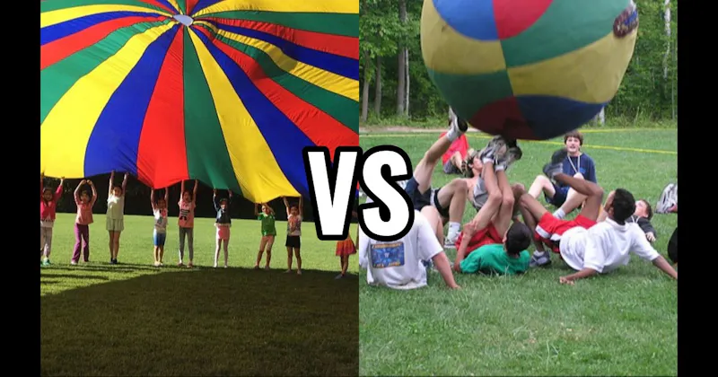 Crab Soccer vs. Multi-Colored Parachute