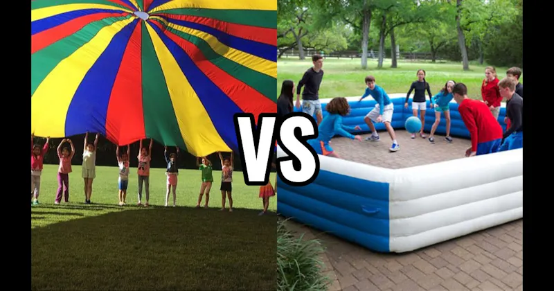 Gaga Ball vs. Multi-Colored Parachute