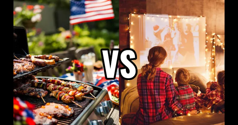 Barbecuing on Memorial / Labor Day vs. Holiday Movie Marathon