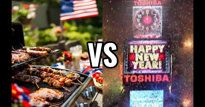 Barbecuing on Memorial / Labor Day vs. New Year’s Countdown