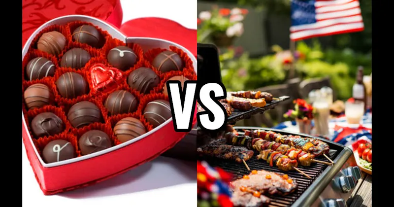 Barbecuing on Memorial / Labor Day vs. Valentine’s Cards & Chocolates