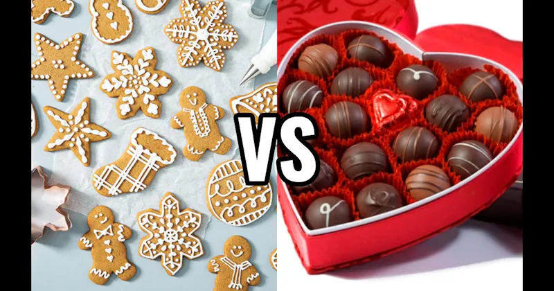 Baking Holiday Cookies vs. Valentine’s Cards & Chocolates