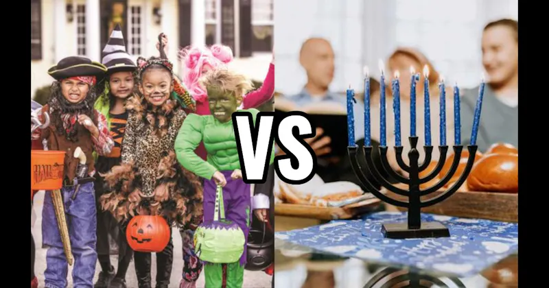 Lighting the Menorah vs. Trick-or-Treating
