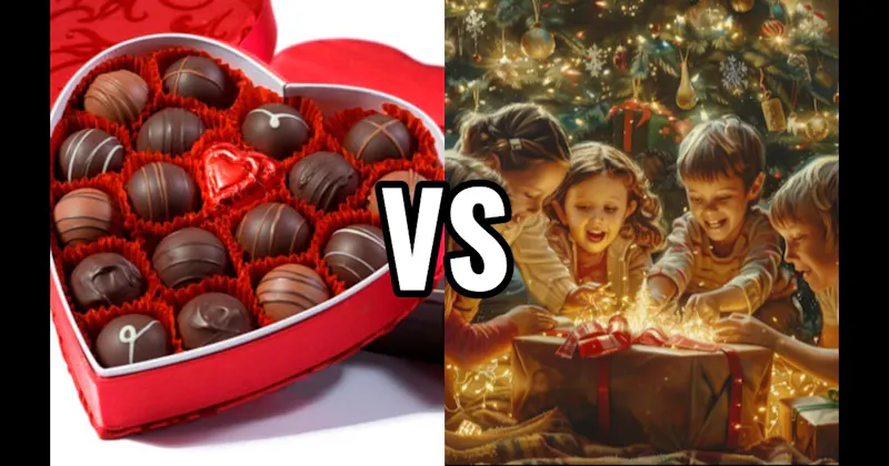 Opening Presents vs. Valentine’s Cards & Chocolates