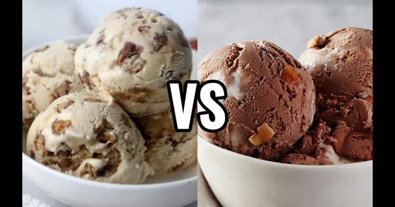 Butter Pecan Ice Cream vs. Rocky Road Ice Cream