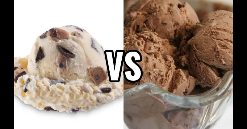 Chocolate Chip Cookie Dough Ice Cream vs. Chocolate Ice Cream