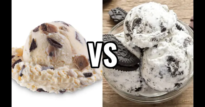Chocolate Chip Cookie Dough Ice Cream vs. Cookies & Cream Ice Cream