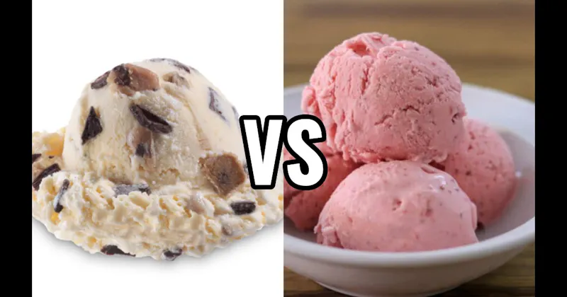 Chocolate Chip Cookie Dough Ice Cream vs. Strawberry Ice Cream