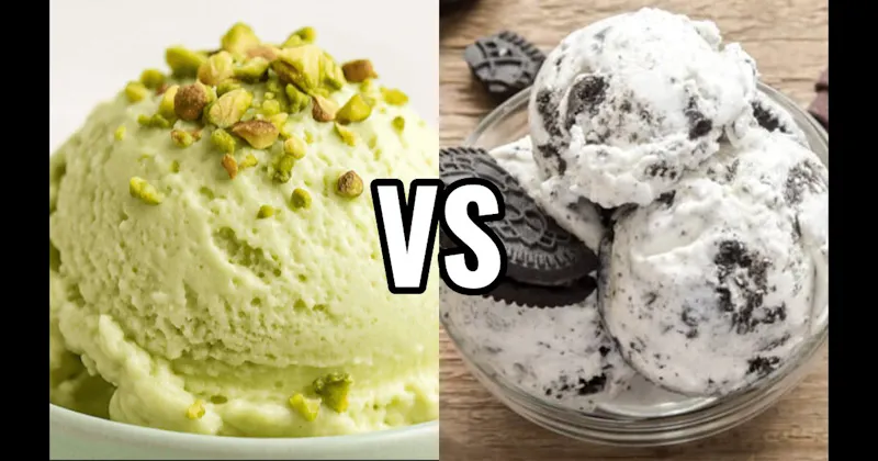Cookies & Cream Ice Cream vs. Pistachio Ice Cream