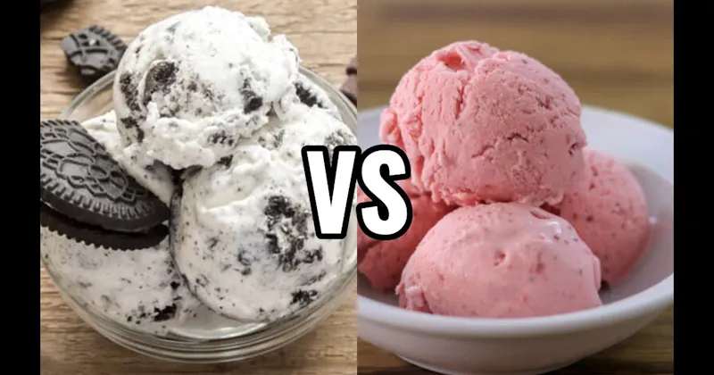 Cookies & Cream Ice Cream vs. Strawberry Ice Cream