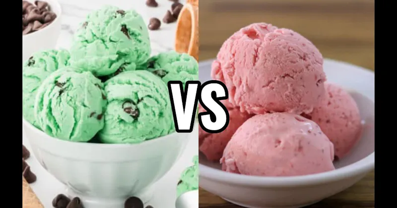 Mint Chocolate Chip Ice Cream vs. Strawberry Ice Cream