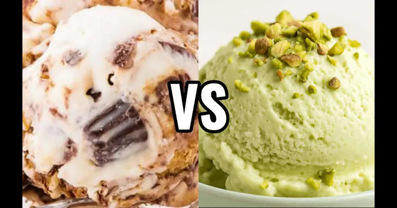 Moose Tracks Ice Cream vs. Pistachio Ice Cream