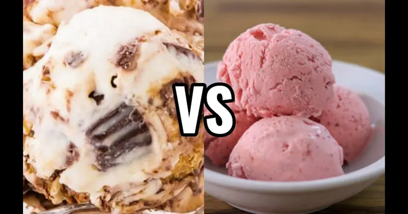 Moose Tracks Ice Cream vs. Strawberry Ice Cream