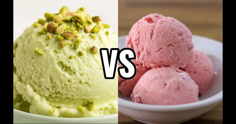 Pistachio Ice Cream vs. Strawberry Ice Cream
