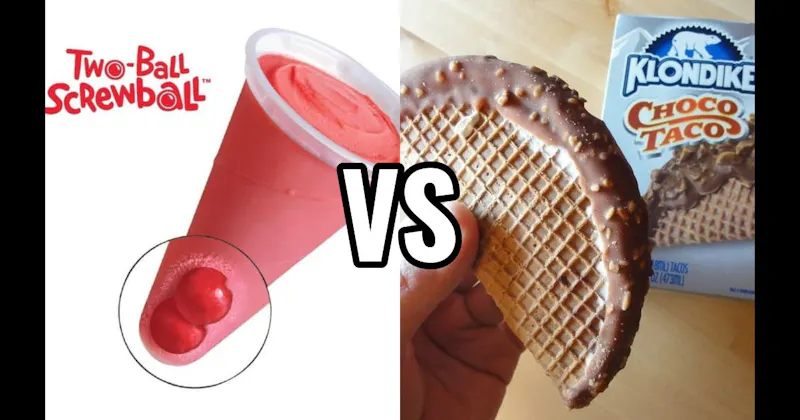 Choco Taco vs. Screwball (Cherry Cone with Gum Ball)